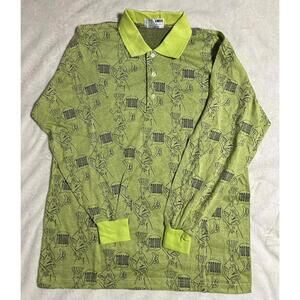 Vintage 1985 Fido Dido All Over Print AOP Long Sleeve Button Shirt Size XL RARE